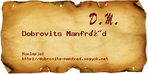 Dobrovits Manfréd névjegykártya